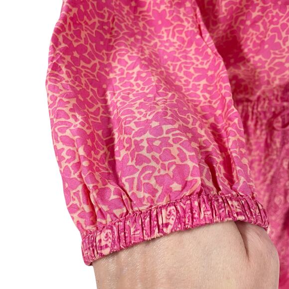 VINEYARD VINES Floral All Over Bloussan Dress in Sweet Taffy Pink/Orange Size 6 - Picture 7 of 10